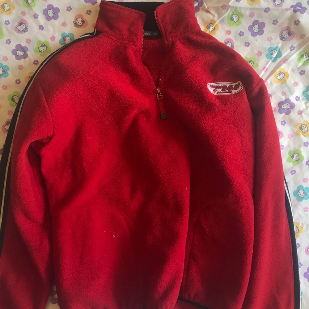 fleece red pullover